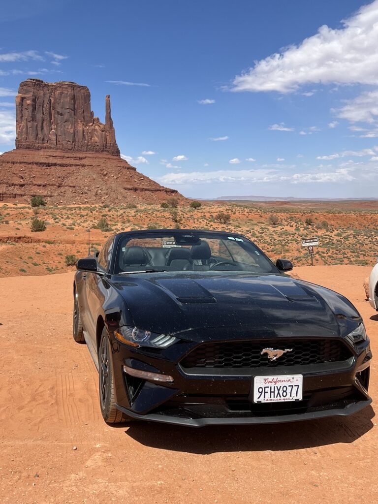 Ford Mustang at Monument Valley
